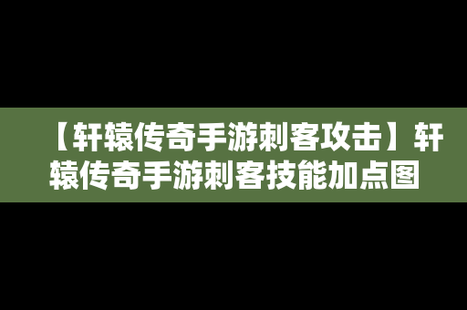 【轩辕传奇手游刺客攻击】轩辕传奇手游刺客技能加点图