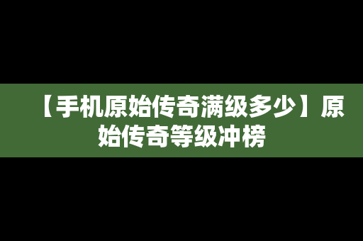 【手机原始传奇满级多少】原始传奇等级冲榜