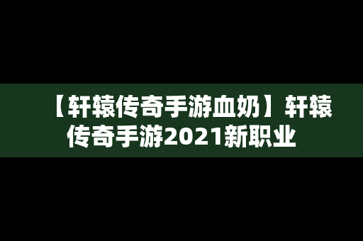 【轩辕传奇手游血奶】轩辕传奇手游2021新职业