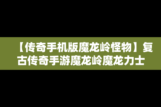 【传奇手机版魔龙岭怪物】复古传奇手游魔龙岭魔龙力士刷新点